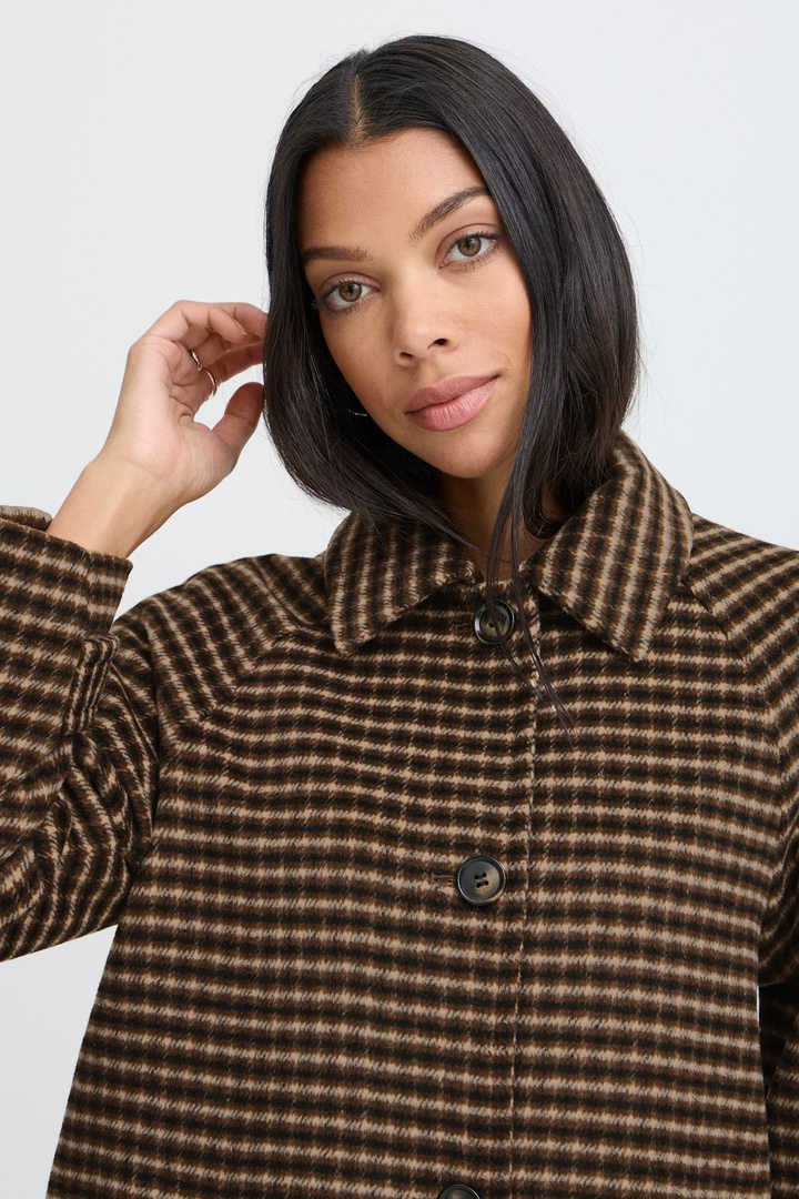 BYCAMIO Coat Olive Night Check / Green