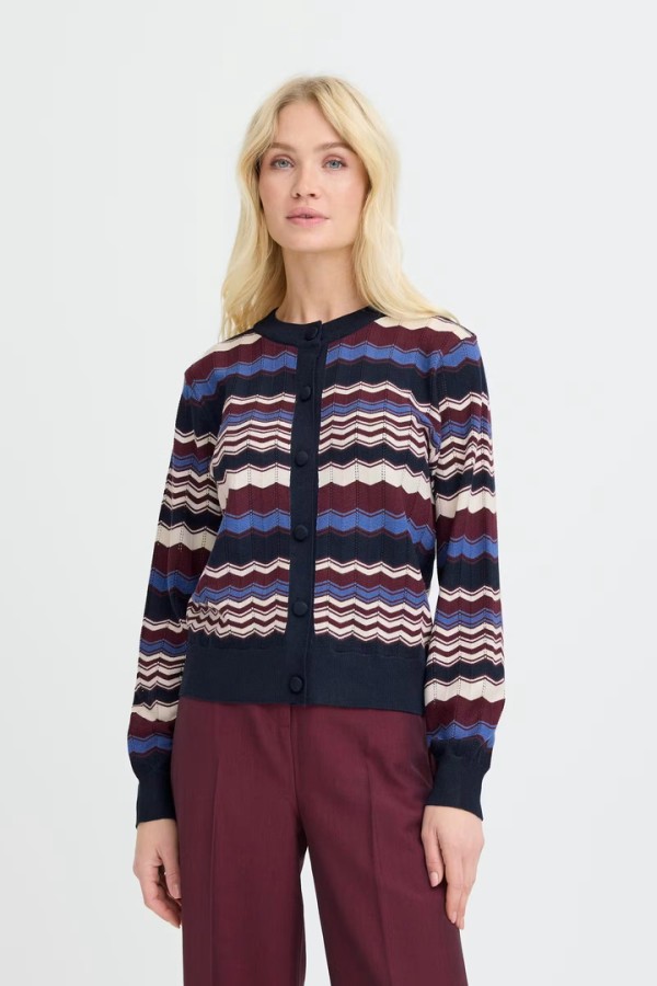BYMMORLA Cardigan Zig Zag Bright Cobalt / Blue