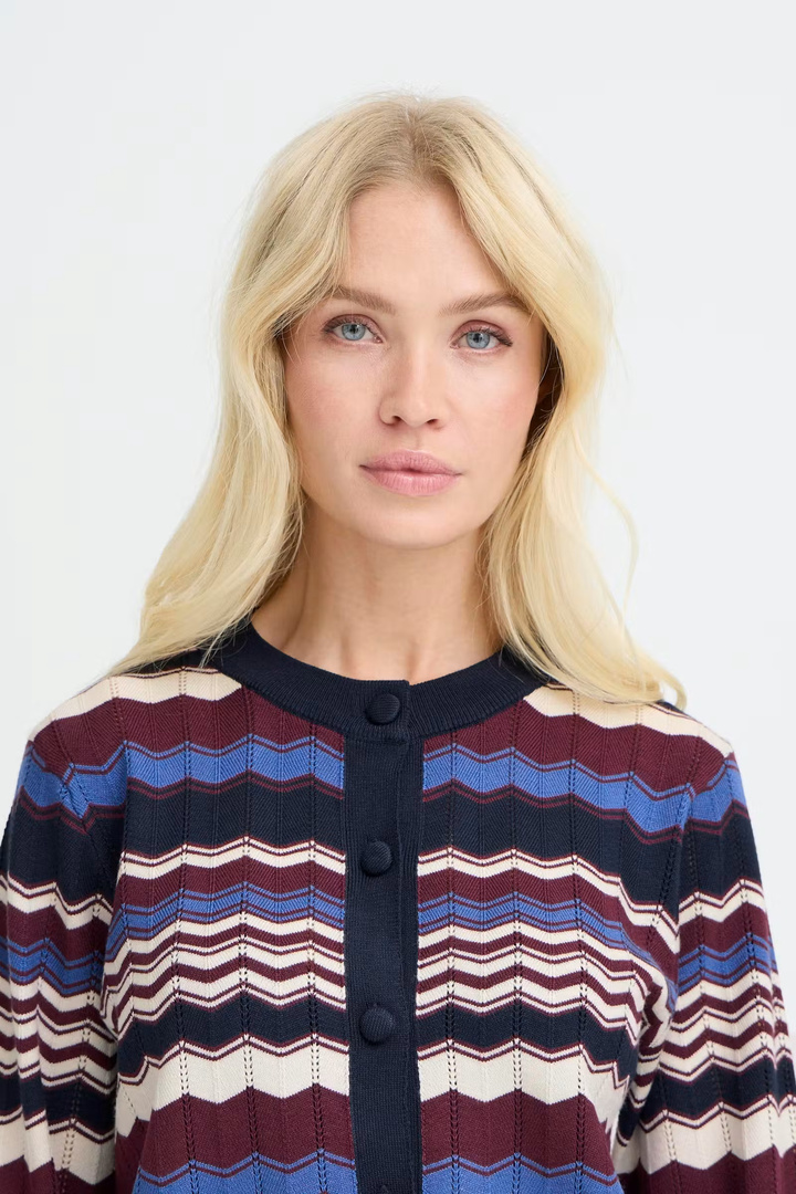 BYMMORLA Cardigan Zig Zag Bright Cobalt / Blue