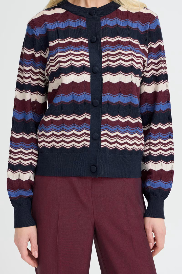 BYMMORLA Cardigan Zig Zag Bright Cobalt / Blue