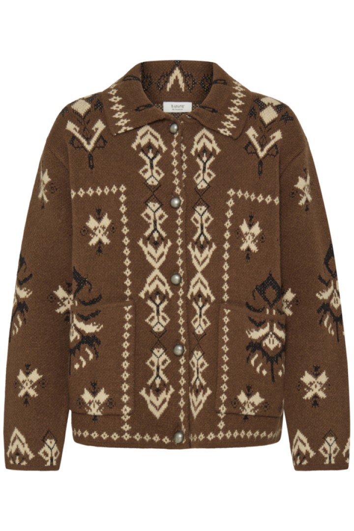 BYORLI JACQUARD CARDIGAN Brown