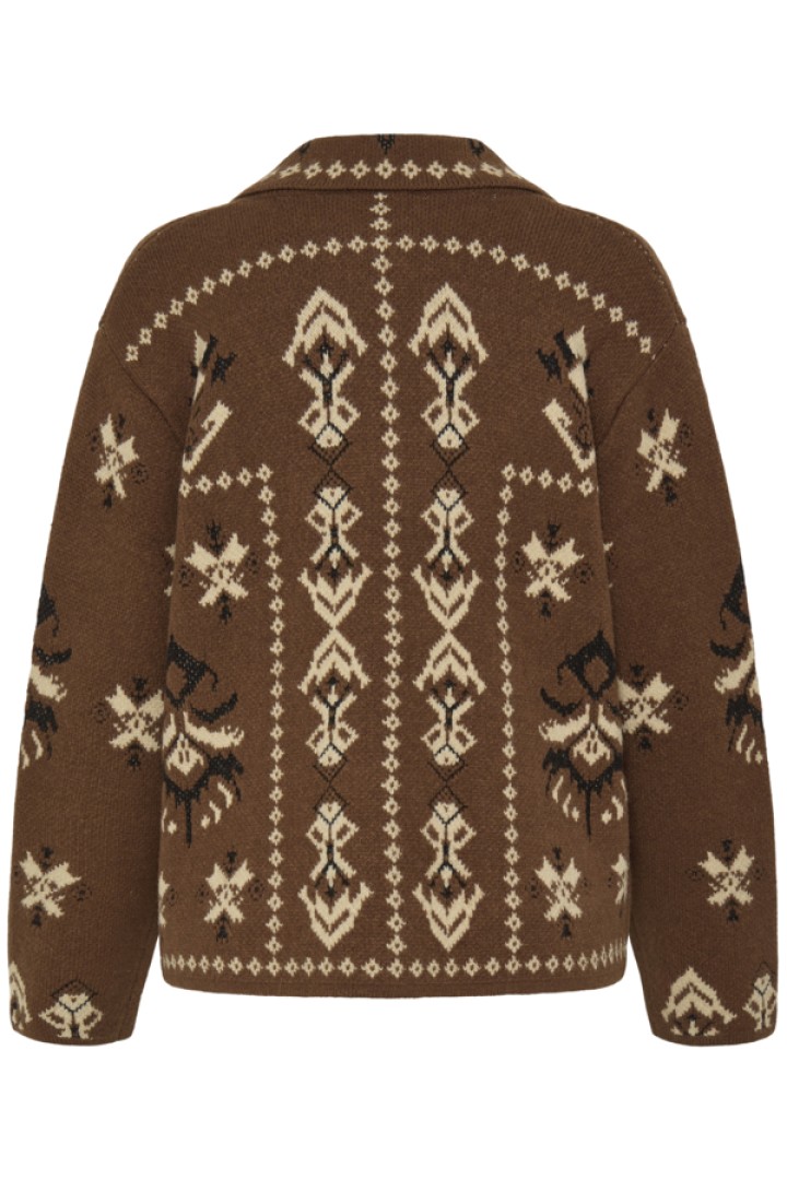 BYORLI JACQUARD CARDIGAN Brown