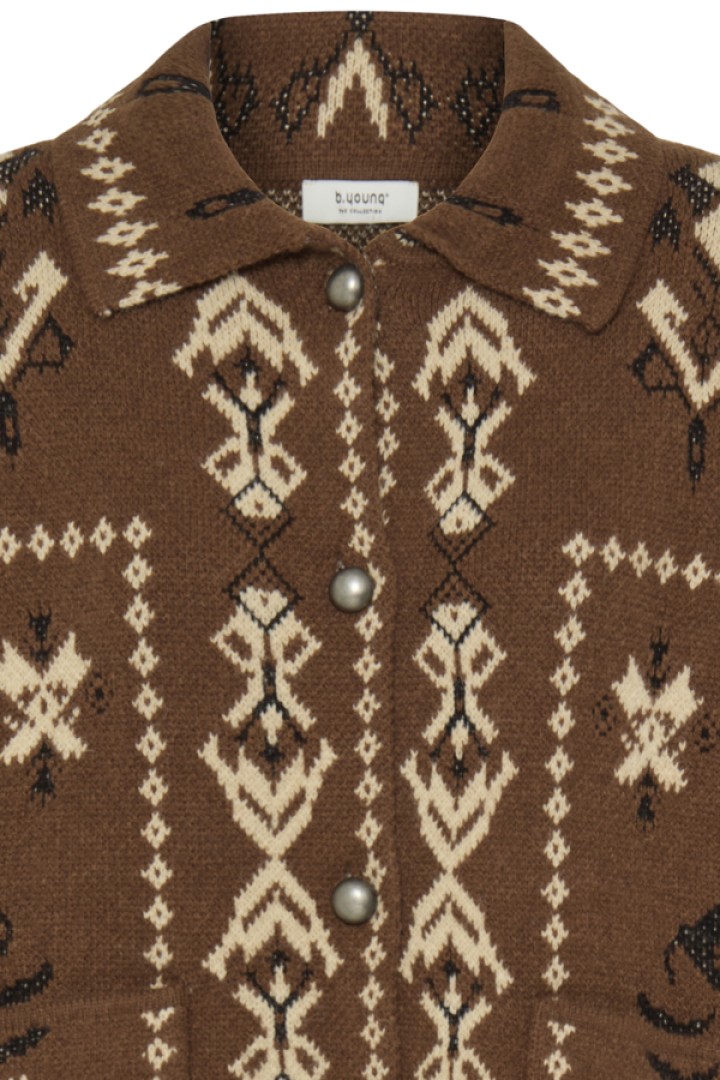 BYORLI JACQUARD CARDIGAN Brown