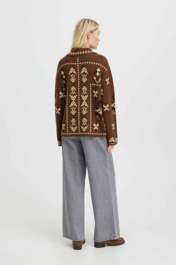 BYORLI JACQUARD CARDIGAN Brown