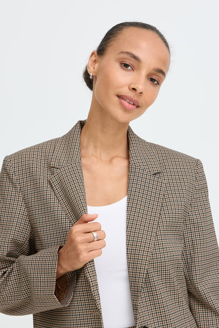 BYESTOLO Blazer Sepia Check / Green