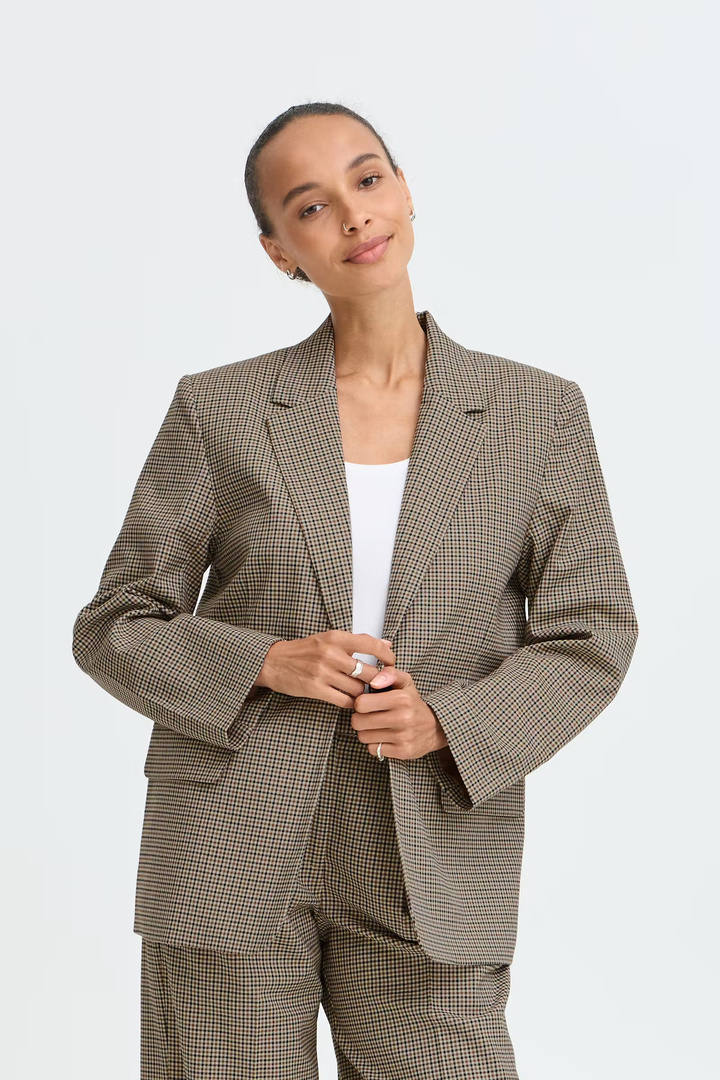 BYESTOLO Blazer Sepia Check / Green