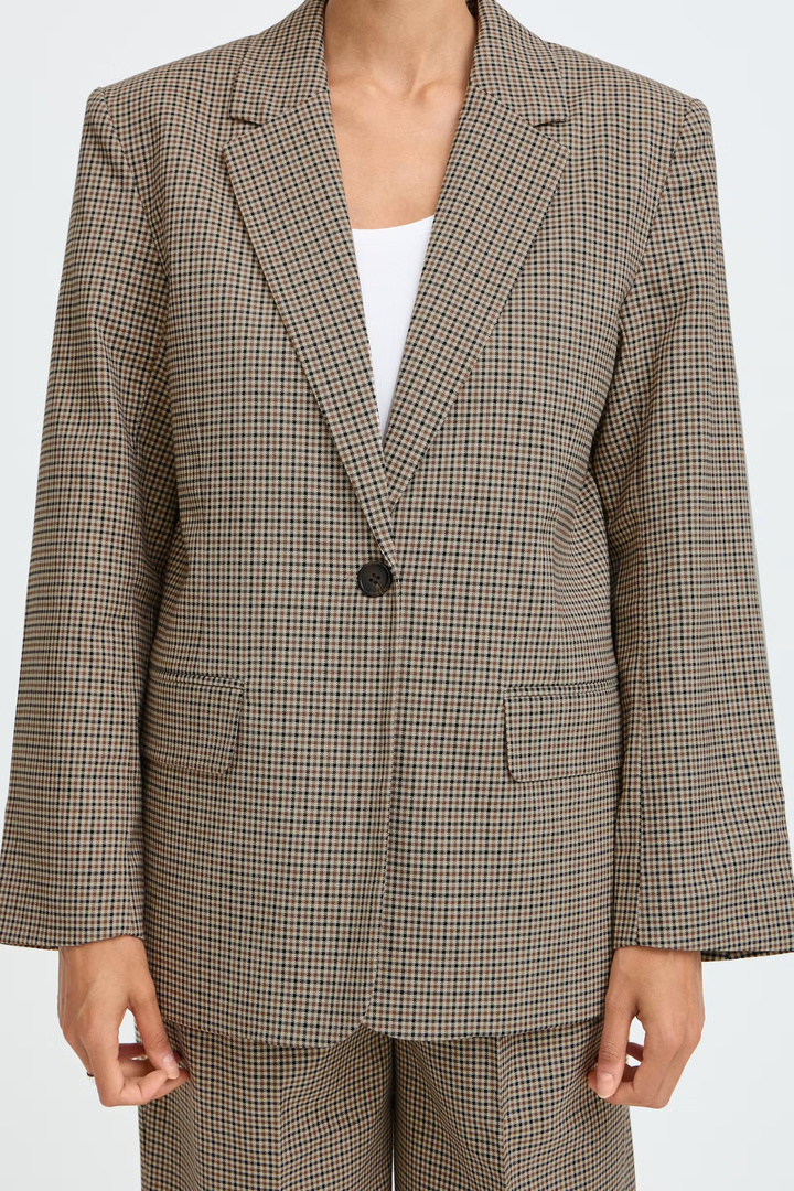 BYESTOLO Blazer Sepia Check / Green