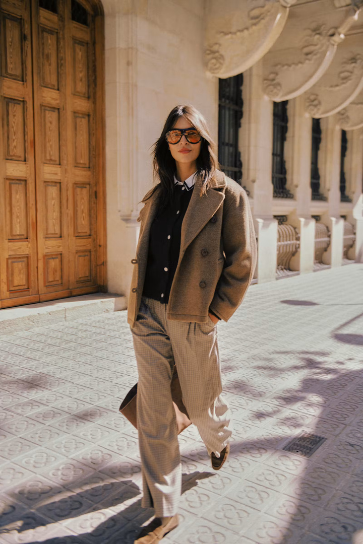 CITY STOLO Pants Sepia Check / Green