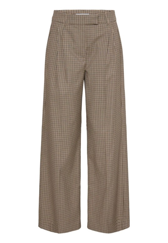 CITY STOLO Pants Sepia Check / Green
