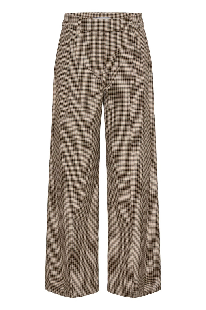 CITY STOLO Pants Sepia Check / Green