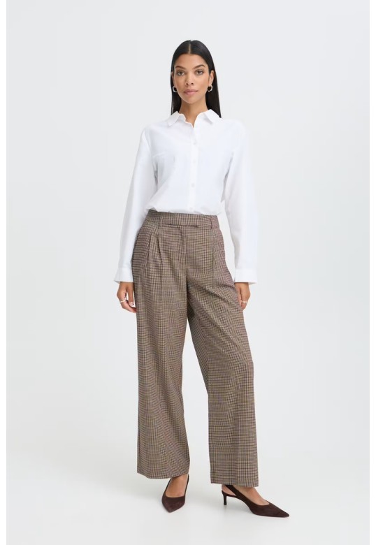 CITY STOLO Pants Sepia Check / Green