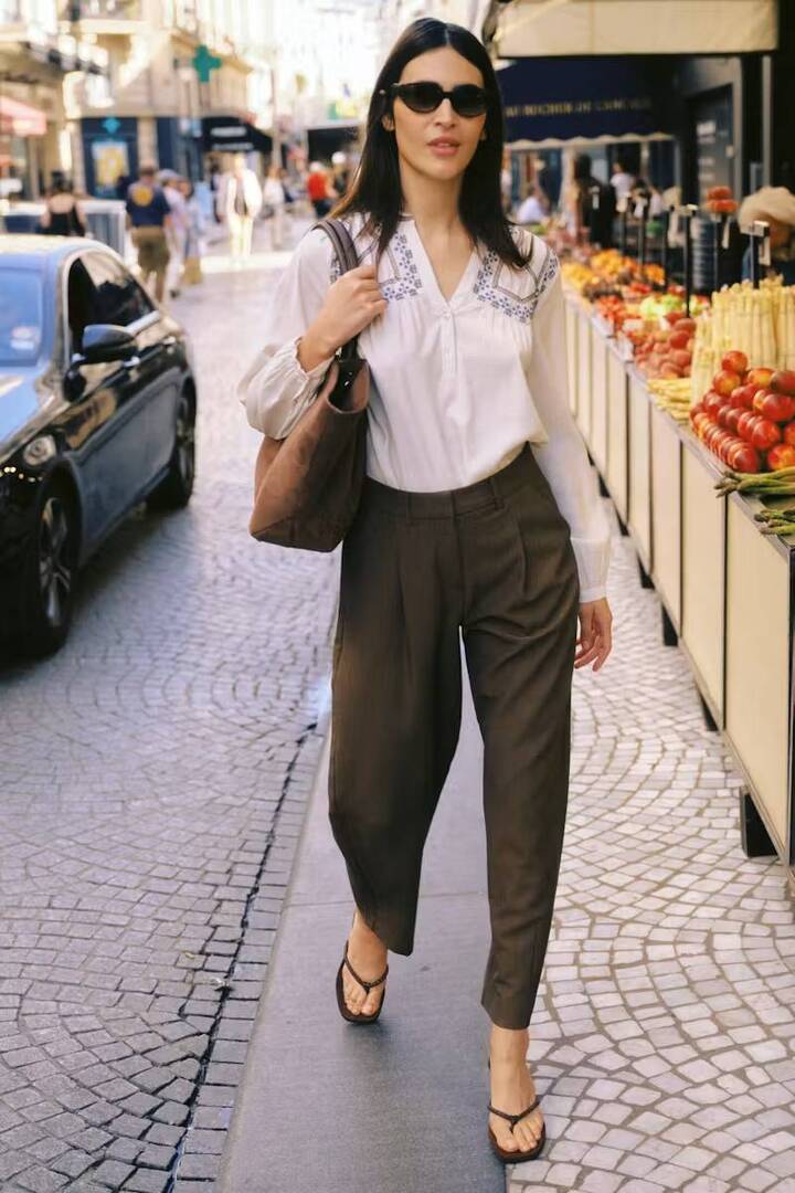 BYDANTA Pants  Sepia Melange / Brown