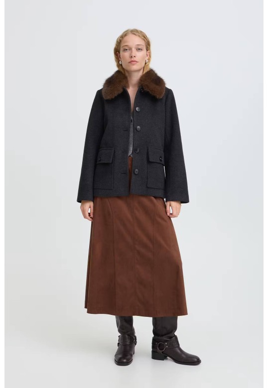 BYBECILA Outerwear Dark Grey Melange