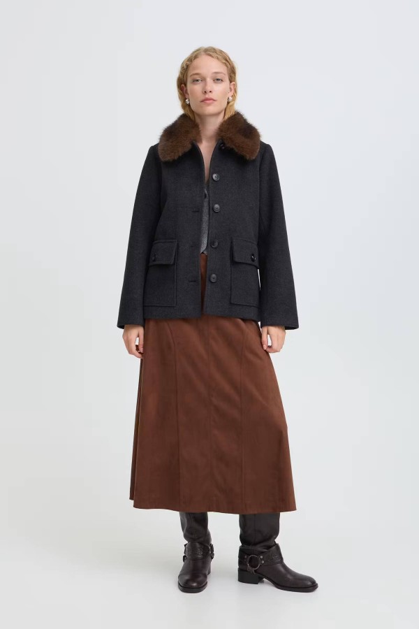 BYBECILA Outerwear Dark Grey Melange