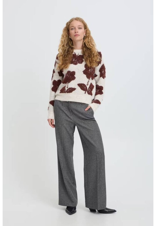 BYETONA Pants Mid Grey Melange