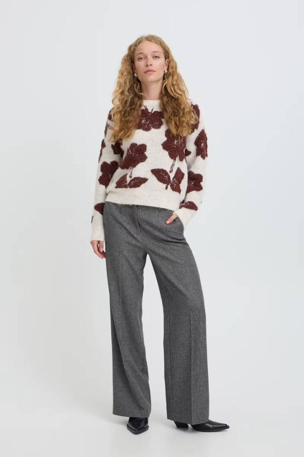 BYETONA Pants Mid Grey Melange