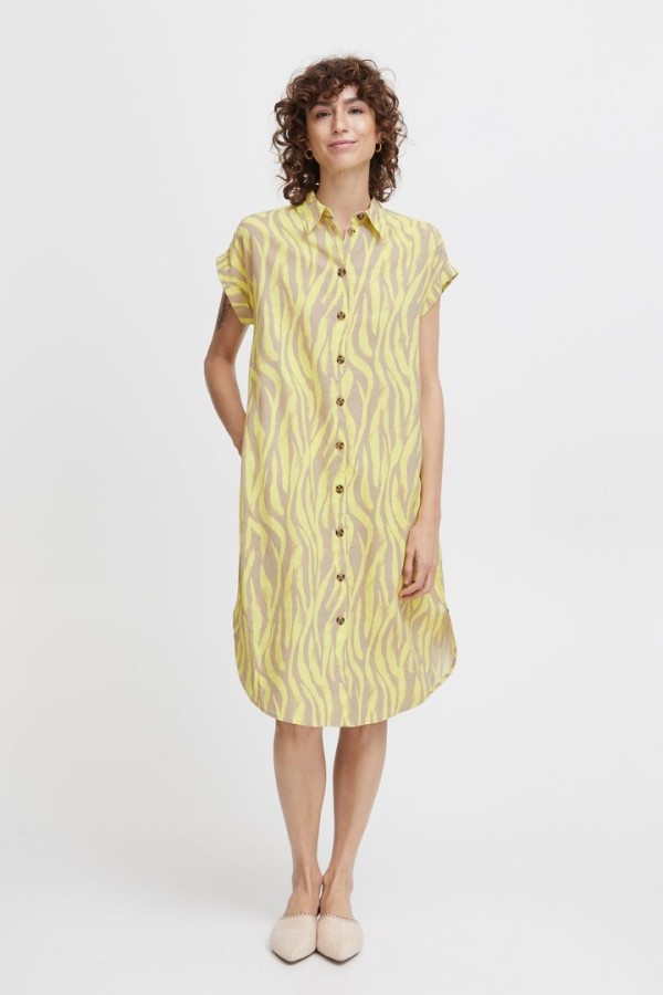 BYFALAKKA DRESS SUNNY LIME ANIMAL PRINT