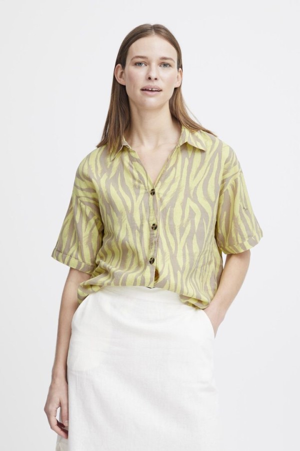 BYFALAKKA SHIRT SUNNY LIME ANIMAL PRINT