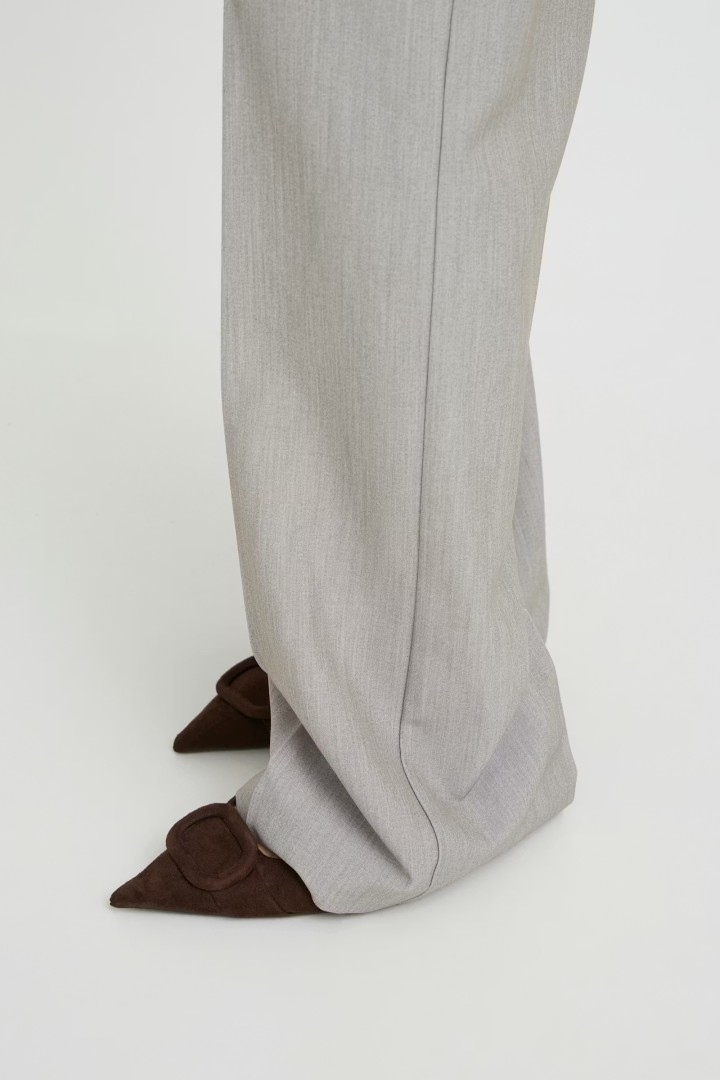 BYDANTA WIDE LEG PANTS Vetiver Melange