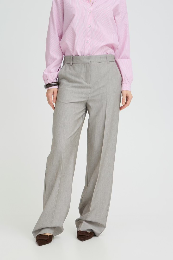 BYDANTA WIDE LEG PANTS Vetiver Melange