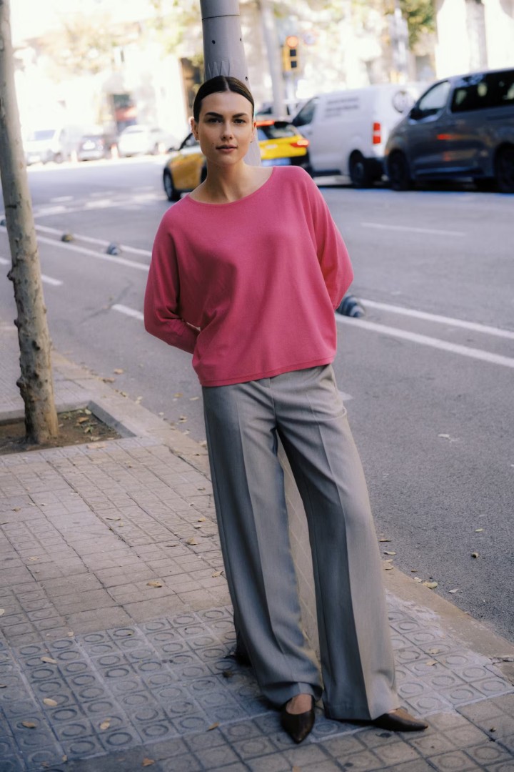 BYDANTA WIDE LEG PANTS Vetiver Melange