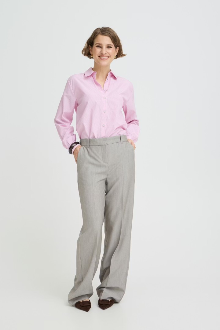 BYDANTA WIDE LEG PANTS Vetiver Melange