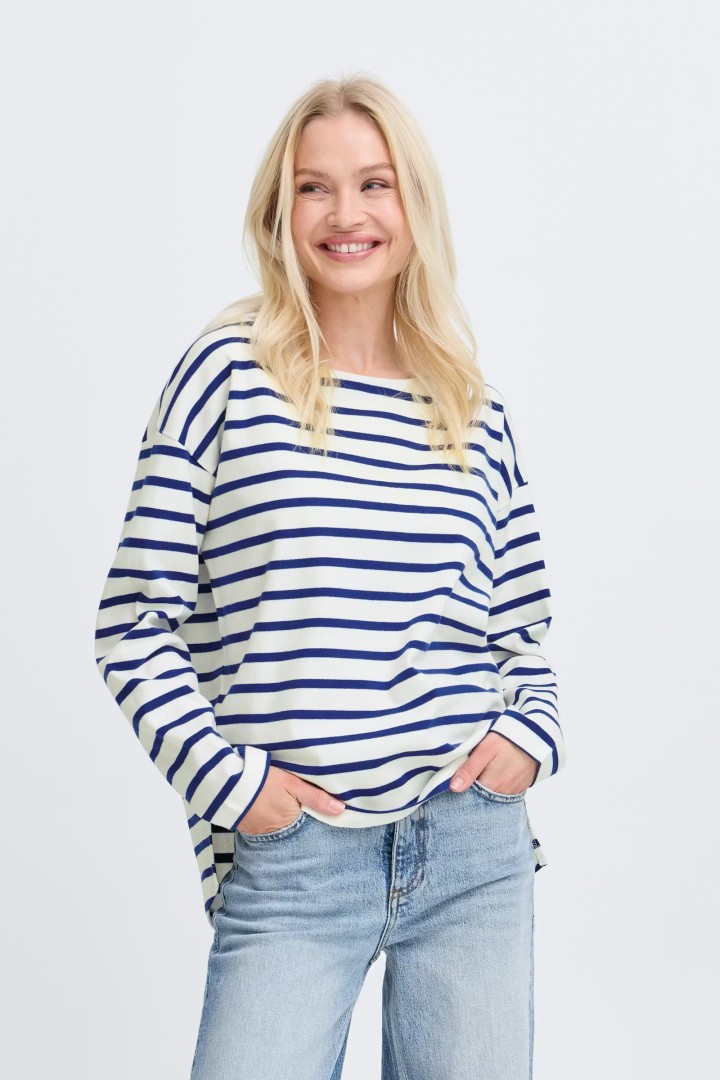 BYRAMSI Pullover MEDIEVAL BLUE STRIPE