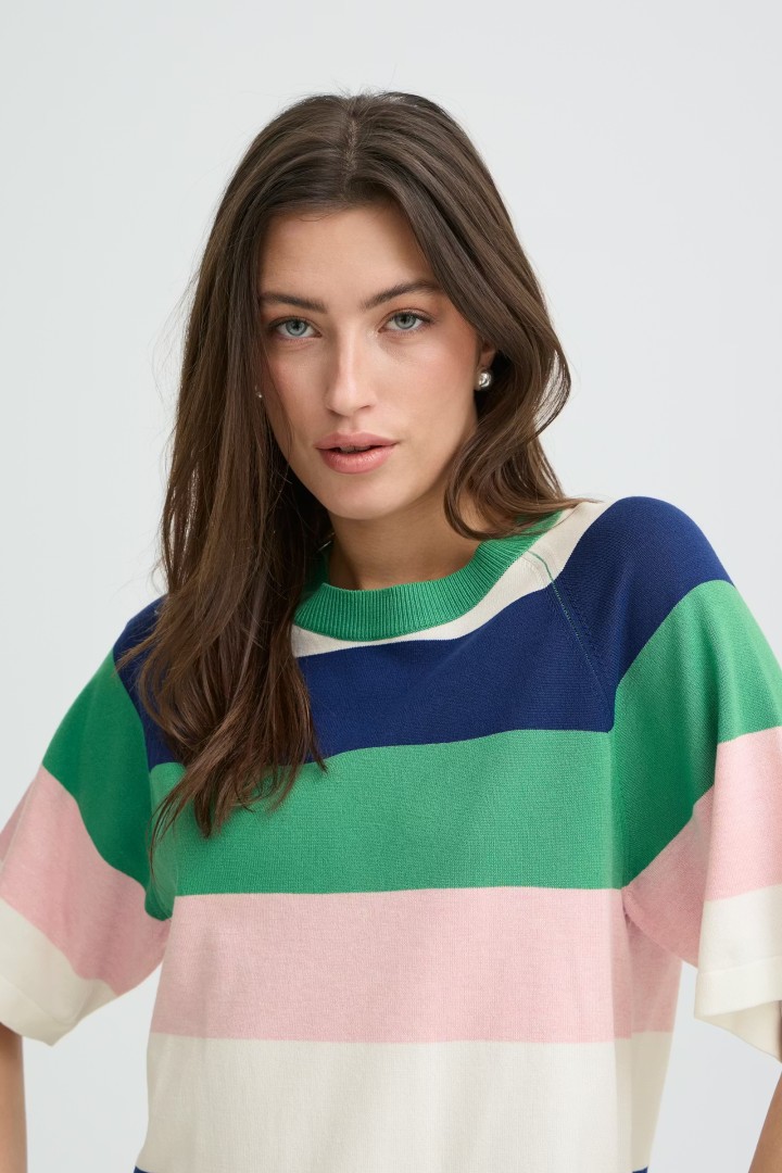 BYMMORLA Pullover PARFAIT PINK BLOCK STRIPE