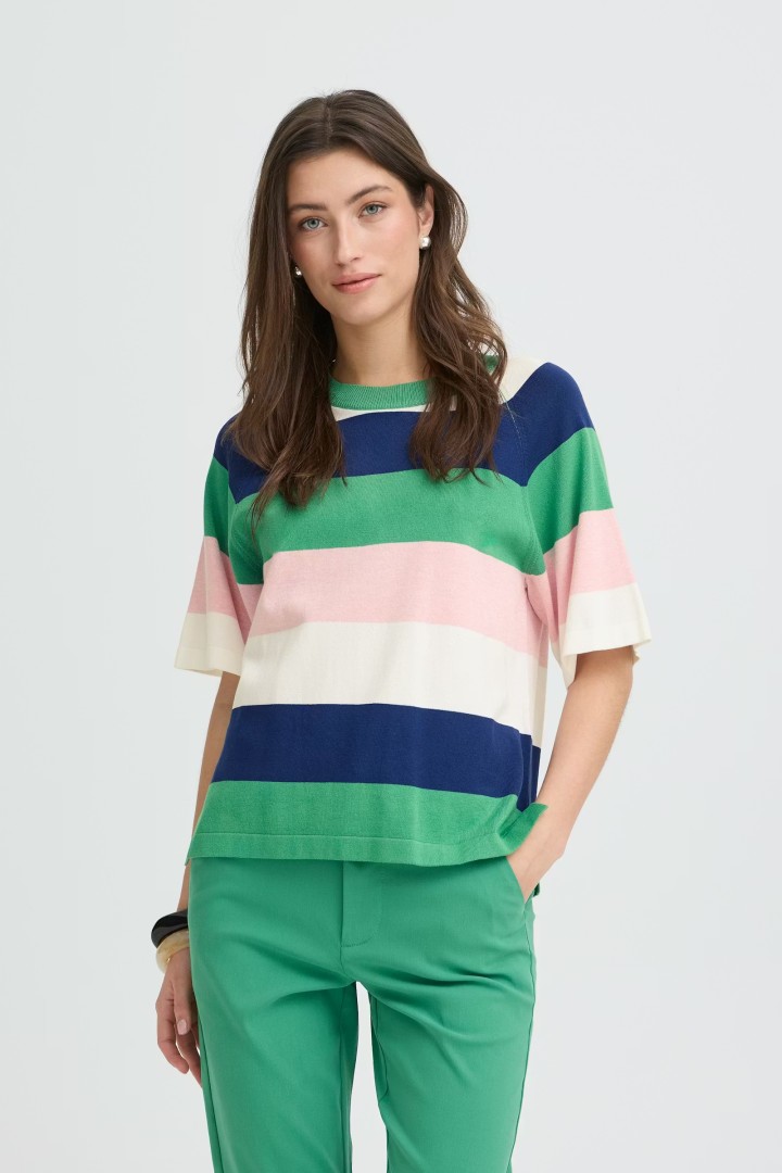 BYMMORLA Pullover PARFAIT PINK BLOCK STRIPE