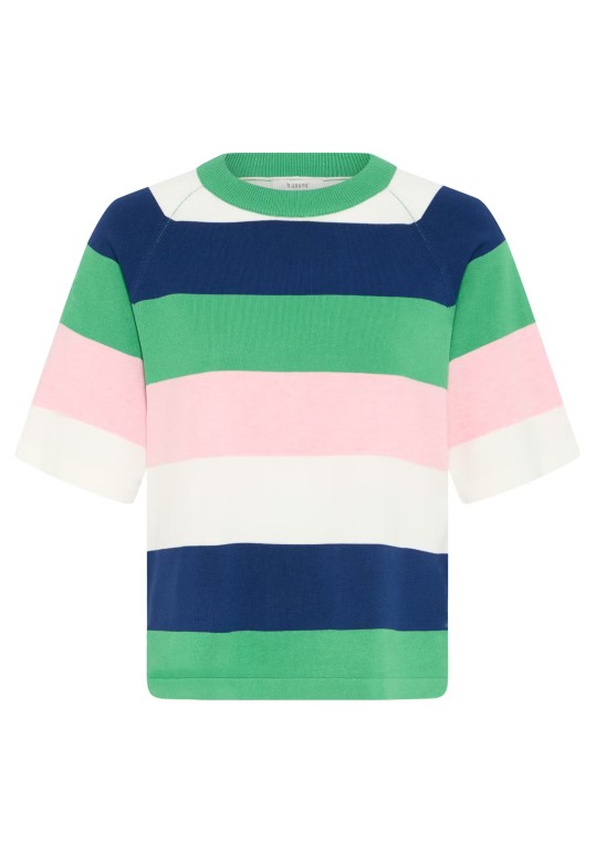 BYMMORLA Pullover PARFAIT PINK BLOCK STRIPE