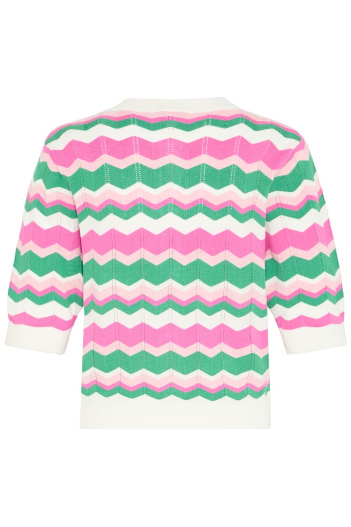 BYMMORLA Cardigan PHLOX PINK ZIG ZAG