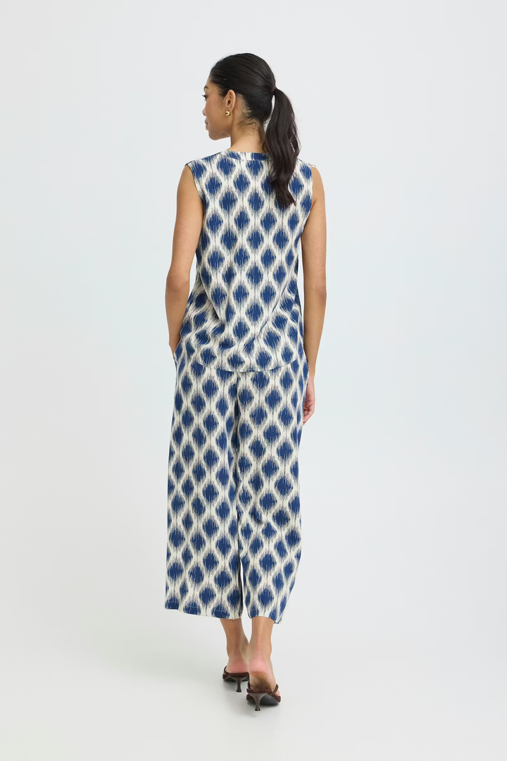 BYMMJOELLA Blouse Ogee Ikat With Blue