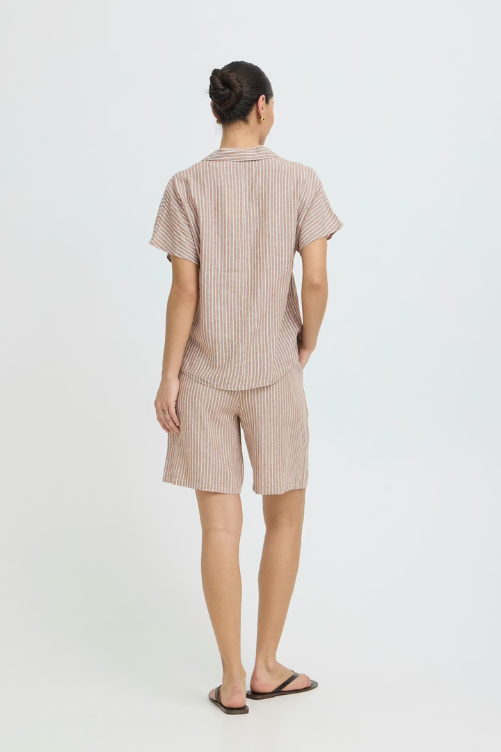 BYFALAKKA Shirt Woodsmoke Stripe / Brown