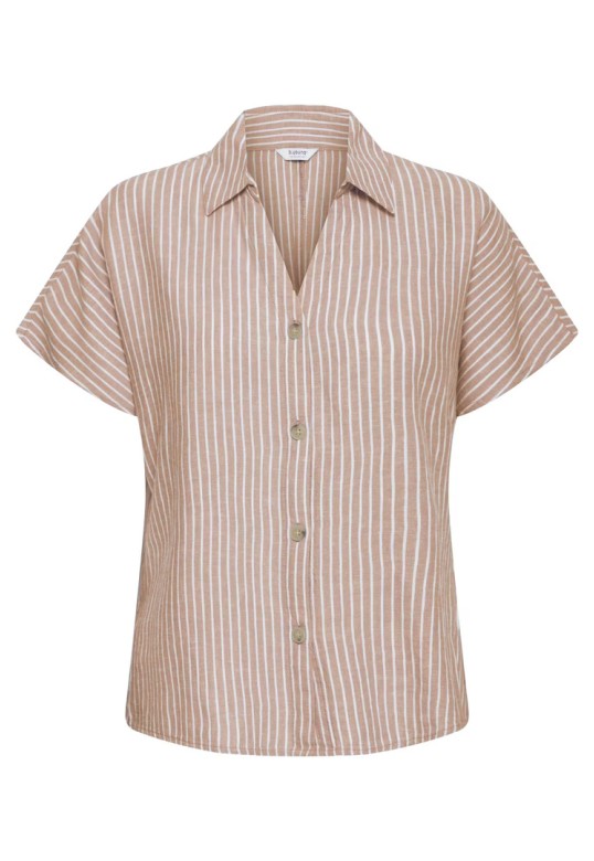 BYFALAKKA Shirt Woodsmoke Stripe / Brown
