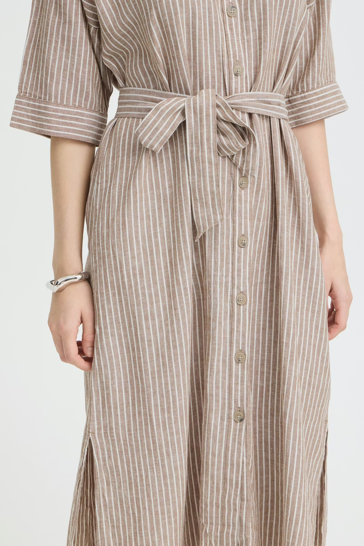BYFALAKKA Dress Woodsmoke Stripe / Brown