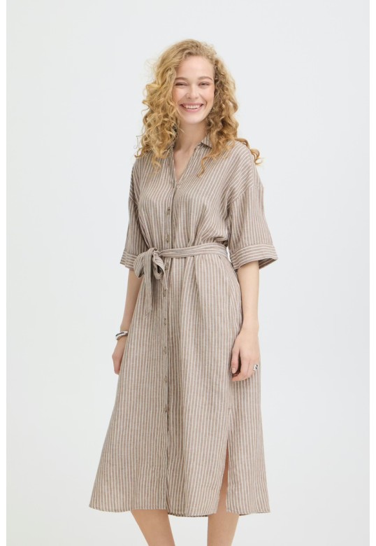BYFALAKKA Dress Woodsmoke Stripe / Brown