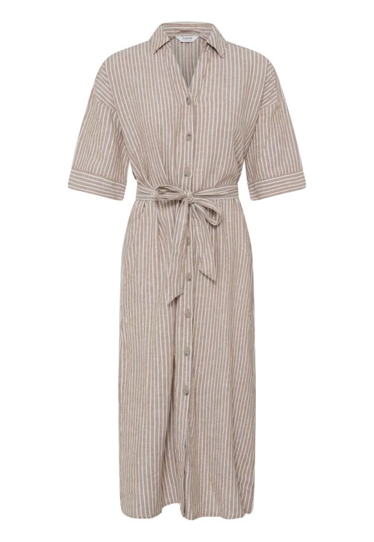 BYFALAKKA Dress Woodsmoke Stripe / Brown