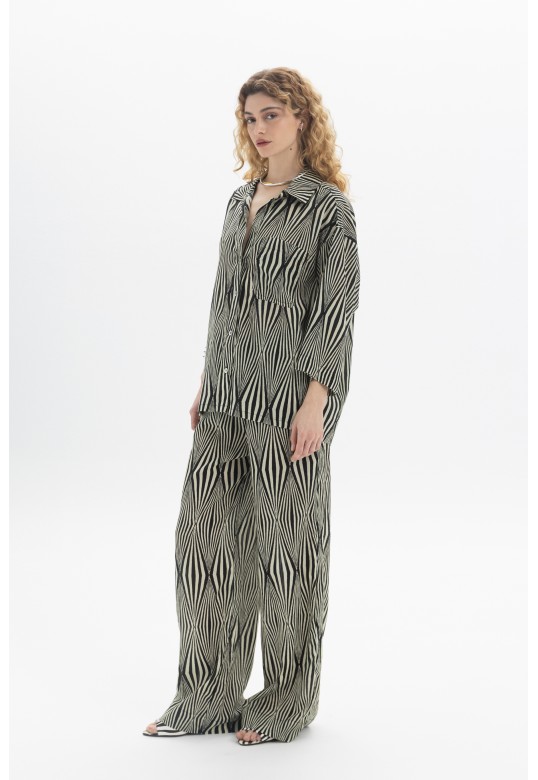 Straight Printed Trousers