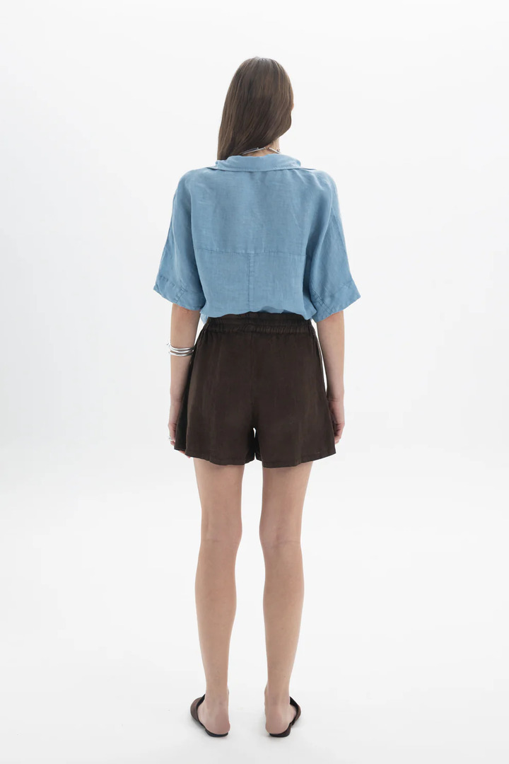 Linen Shorts Brown