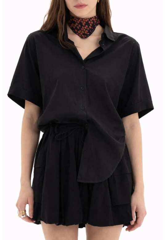 Cotton Short Sleeve Shirt Black
