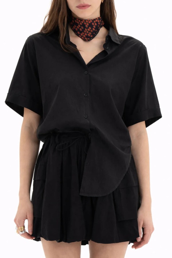 Cotton Short Sleeve Shirt Black