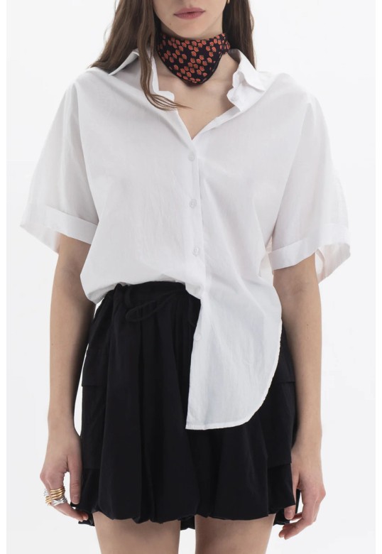 Cotton Short Sleeve Shirt White