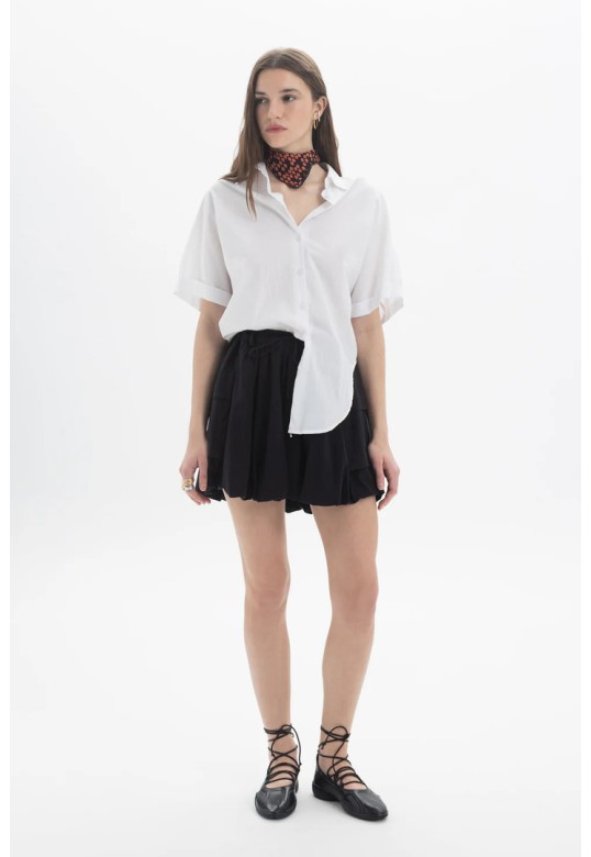 Cotton Short Sleeve Shirt White