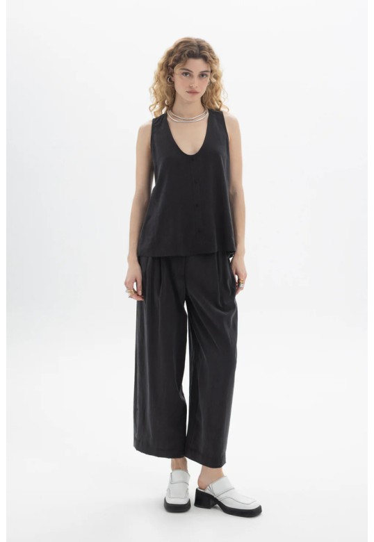 Relaxed Tencel Trousers Black