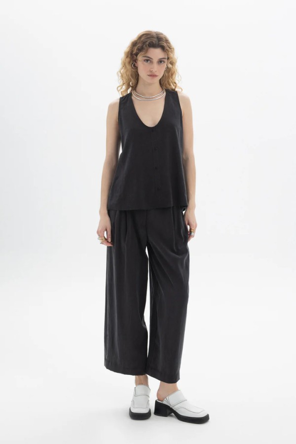 Relaxed Tencel Trousers Black