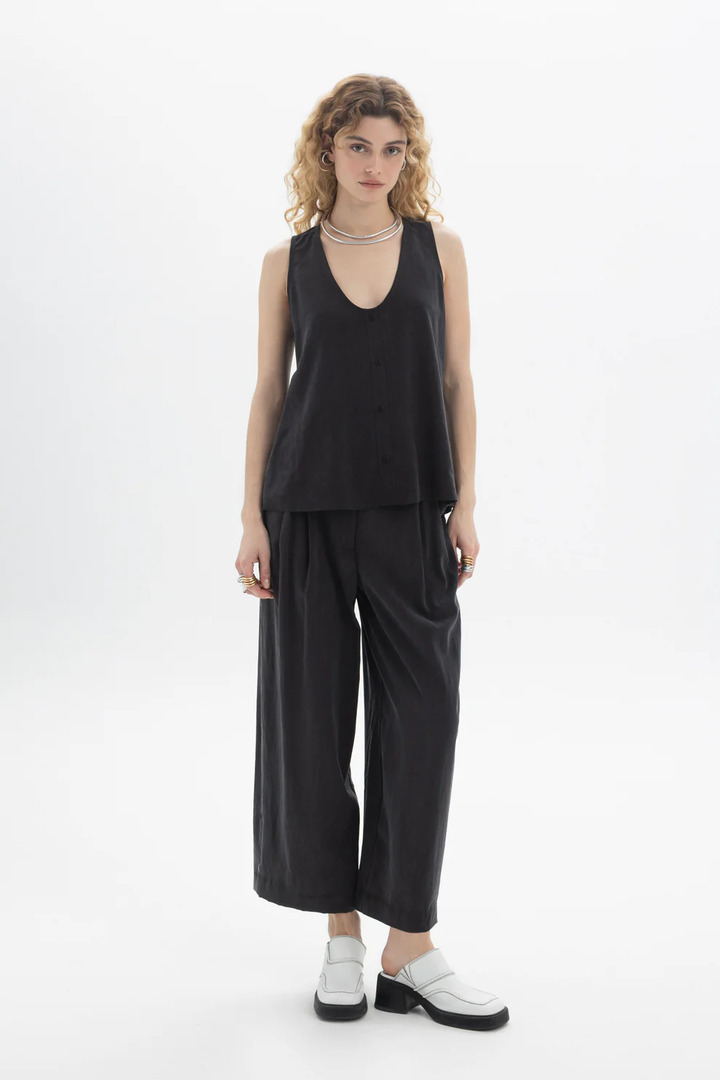 Relaxed Tencel Trousers Black