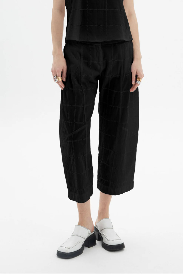 Cropped Straight Pants Black