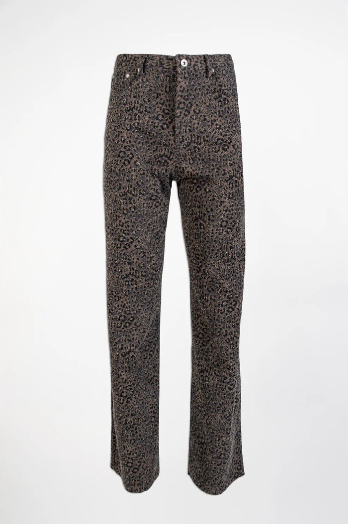 Animal Print Denim Trousers