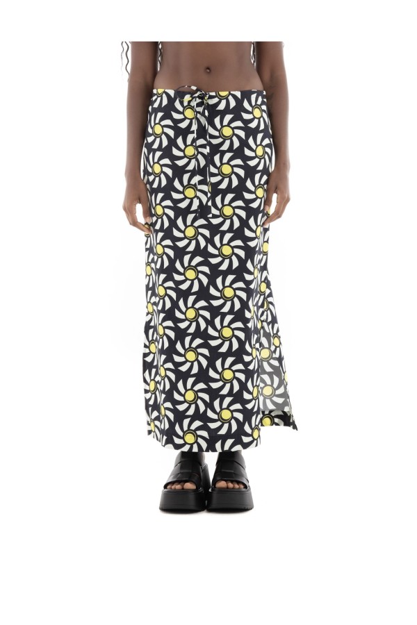 POPLIN FLORAL LONG SKIRT