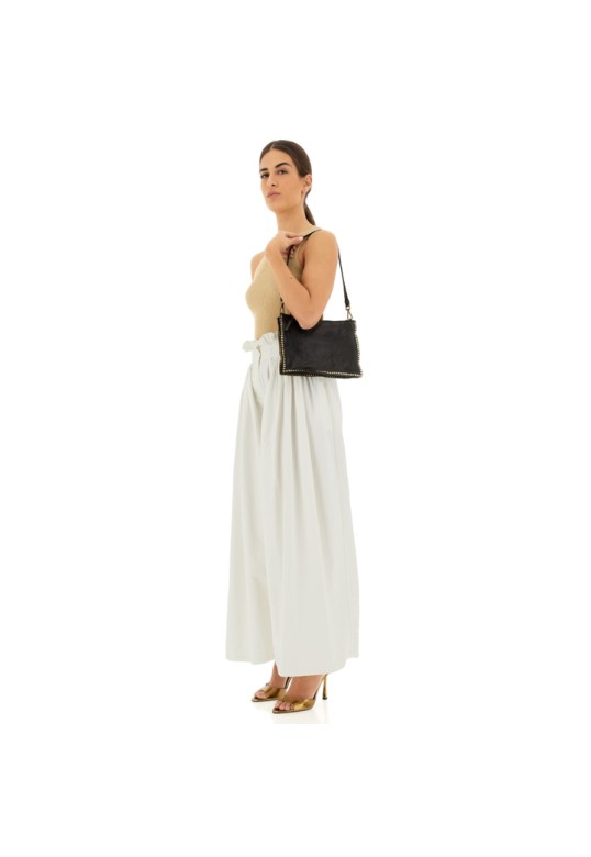 KURA Cross-body bag  in black leather with rivets